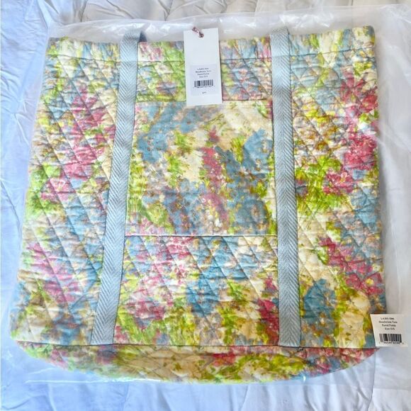 LoveShackFancy Quilted Cotton Henderson Tote Pastel Fields NWT MSRP $195 - Picture 7 of 8